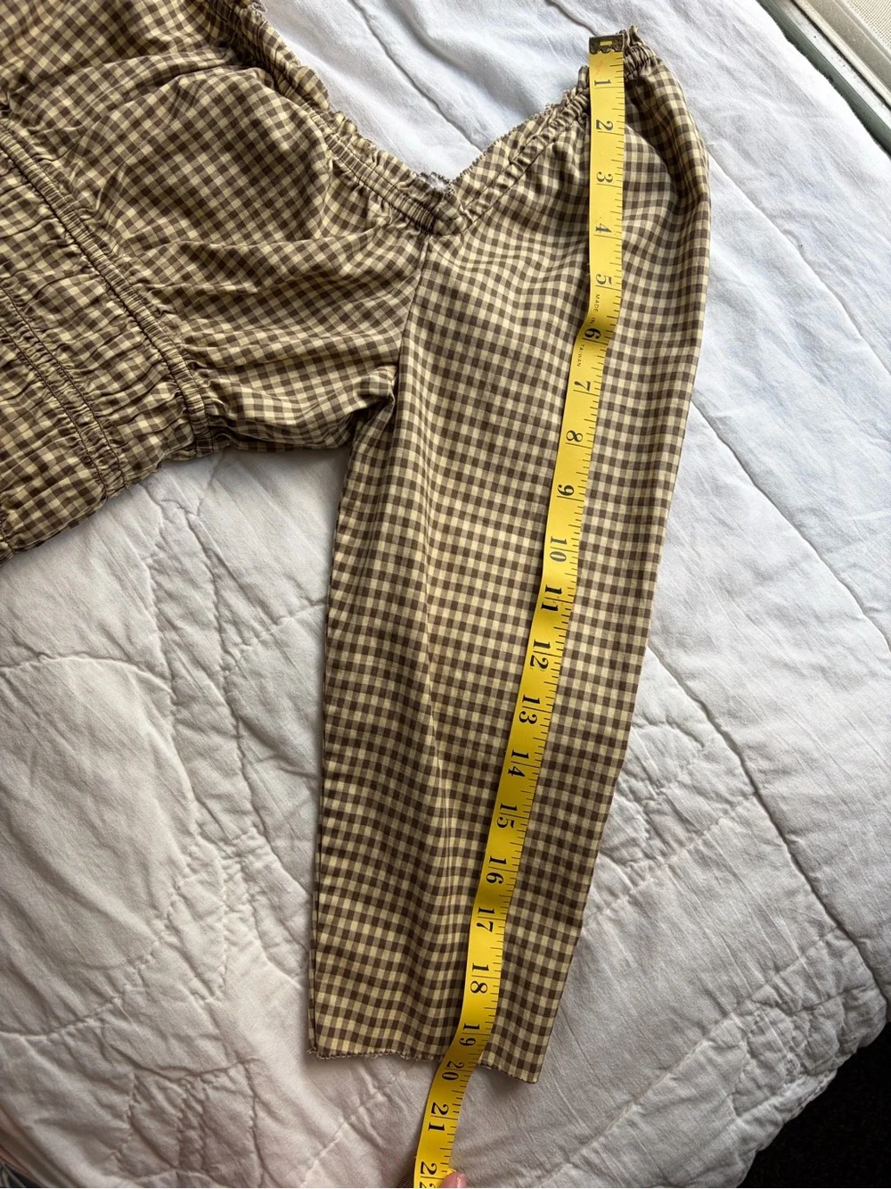 Reformation Lauryn Cotton Bow Blouse Top - Blondie Check French Size 8